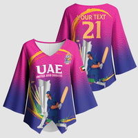 Custom Cricket UAE East Asia-Pacific Kimono Sleeve Blouse United Arab Emirates Champions Pride - Wonder Print Shop
