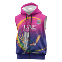 Custom Cricket UAE East Asia-Pacific Sleeveless Zip Hoodie United Arab Emirates Champions Pride - Wonder Print Shop