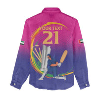 Custom Cricket UAE East Asia-Pacific Women Casual Shirt United Arab Emirates Champions Pride - Wonder Print Shop