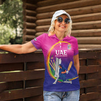 Custom Cricket UAE East Asia-Pacific Women Polo Shirt United Arab Emirates Champions Pride - Wonder Print Shop