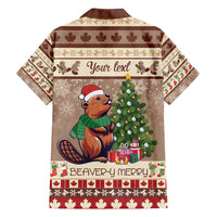 Personalized Beaver-y Merry Family Matching Off Shoulder Short Dress and Hawaiian Shirt Canada Merry Christmas Beavers LT9 - Wonder Print Shop