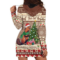 Personalized Beaver-y Merry Hoodie Dress Canada Merry Christmas Beavers - Wonder Print Shop