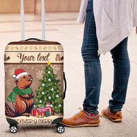 Personalized Beaver-y Merry Luggage Cover Canada Merry Christmas Beavers - Wonder Print Shop