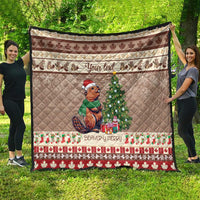 Personalized Beaver-y Merry Quilt Canada Merry Christmas Beavers - Wonder Print Shop