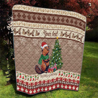 Personalized Beaver-y Merry Quilt Canada Merry Christmas Beavers - Wonder Print Shop