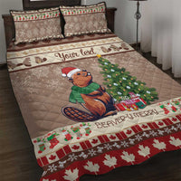 Personalized Beaver-y Merry Quilt Bed Set Canada Merry Christmas Beavers - Wonder Print Shop