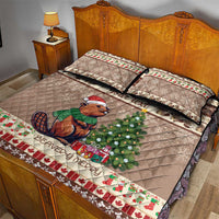 Personalized Beaver-y Merry Quilt Bed Set Canada Merry Christmas Beavers - Wonder Print Shop