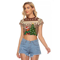 Personalized Beaver-y Merry Raglan Cropped T Shirt Canada Merry Christmas Beavers - Wonder Print Shop