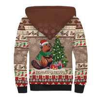 Personalized Beaver-y Merry Sherpa Hoodie Canada Merry Christmas Beavers - Wonder Print Shop