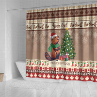 Personalized Beaver-y Merry Shower Curtain Canada Merry Christmas Beavers