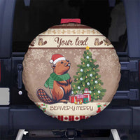 Personalized Beaver-y Merry Spare Tire Cover Canada Merry Christmas Beavers - Wonder Print Shop