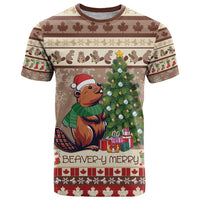 Personalized Beaver-y Merry T Shirt Canada Merry Christmas Beavers - Wonder Print Shop