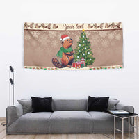 Personalized Beaver-y Merry Tapestry Canada Merry Christmas Beavers - Wonder Print Shop