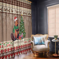 Personalized Beaver-y Merry Window Curtain Canada Merry Christmas Beavers - Wonder Print Shop