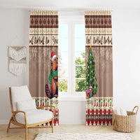 Personalized Beaver-y Merry Window Curtain Canada Merry Christmas Beavers - Wonder Print Shop