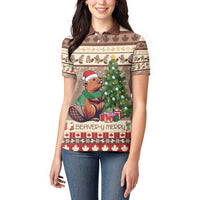Personalized Beaver-y Merry Women Polo Shirt Canada Merry Christmas Beavers - Wonder Print Shop
