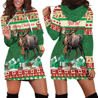 Personalized Merry Christmoose Hoodie Dress Canada Merry Christmas Moose - Wonder Print Shop
