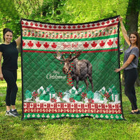 Personalized Merry Christmoose Quilt Canada Merry Christmas Moose - Wonder Print Shop