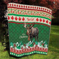 Personalized Merry Christmoose Quilt Canada Merry Christmas Moose - Wonder Print Shop