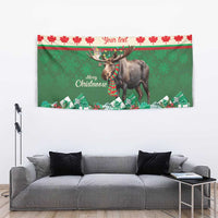 Personalized Merry Christmoose Tapestry Canada Merry Christmas Moose - Wonder Print Shop