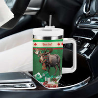 Personalized Merry Christmoose Tumbler With Handle Canada Merry Christmas Moose - Wonder Print Shop