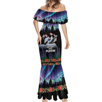 Personalized Not Now Arctic Puffin Mermaid Dress Icelandic Christmas with Northern Lights - Wonder Print Shop