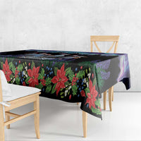 Personalized Not Now Arctic Puffin Tablecloth Icelandic Christmas with Northern Lights - Wonder Print Shop