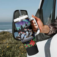 Personalized Not Now Arctic Puffin Tumbler With Handle Icelandic Christmas with Northern Lights - Wonder Print Shop