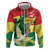 Personalized Senegal Independence Day Zip Hoodie African Renaissance Monument