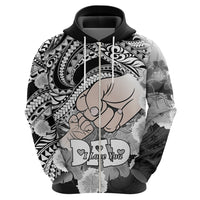 Polynesian Pride Happy Father Day Hoodie I Love You Dad - Polynesian Tribal Black - Wonder Print Shop