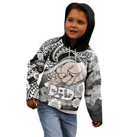 Polynesian Pride Happy Father Day Kid Hoodie I Love You Dad - Polynesian Tribal Black - Wonder Print Shop
