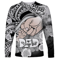 Polynesian Pride Happy Father Day Long Sleeve Shirt I Love You Dad - Polynesian Tribal Black - Wonder Print Shop