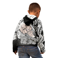 Personalised Polynesian Pride Happy Father Day Kid Hoodie I Love You Dad - Polynesian Tribal Black - Wonder Print Shop