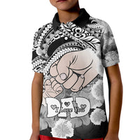 Custom Polynesian Pride Happy Father Day Polo Shirt for Kid I Love You Dad Polynesian Tribal Black - Wonder Print Shop
