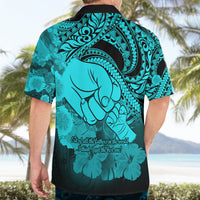 Polynesian Pride Happy Father Day Hawaiian Shirt I Love You Dad - Polynesian Tribal Aqua - Wonder Print Shop
