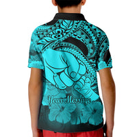 Custom Polynesian Pride Happy Father Day Polo Shirt for Kid I Love You Dad Polynesian Tribal Aqua - Wonder Print Shop