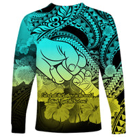 Polynesian Pride Happy Father Day Long Sleeve Shirt I Love You Dad - Polynesian Tribal Gradient 1 - Wonder Print Shop