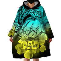Polynesian Pride Happy Father Day Wearable Blanket Hoodie I Love You Dad - Polynesian Tribal Gradient 1 - Wonder Print Shop