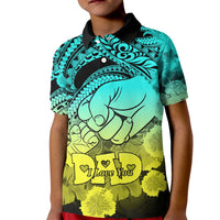 Custom Polynesian Pride Happy Father Day Polo Shirt for Kid I Love You Dad Polynesian Tribal Gradient 1 - Wonder Print Shop