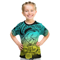 Personalised Polynesian Pride Happy Father Day Kid T Shirt I Love You Dad - Polynesian Tribal Gradient 1 - Wonder Print Shop