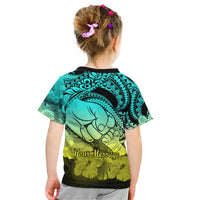 Personalised Polynesian Pride Happy Father Day Kid T Shirt I Love You Dad - Polynesian Tribal Gradient 1 - Wonder Print Shop