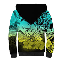 Personalised Polynesian Pride Happy Father Day Sherpa Hoodie I Love You Dad - Polynesian Tribal Gradient 1 - Wonder Print Shop