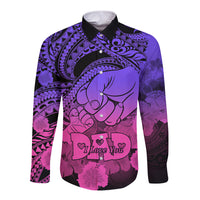 Polynesian Pride Happy Father Day Long Sleeve Button Shirt I Love You Dad - Polynesian Tribal Gradient 2 - Wonder Print Shop