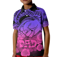 Custom Polynesian Pride Happy Father Day Polo Shirt for Kid I Love You Dad Polynesian Tribal Gradient 2 - Wonder Print Shop