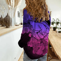 Personalised Polynesian Pride Happy Father Day Women Casual Shirt I Love You Dad - Polynesian Tribal Gradient 2 - Wonder Print Shop