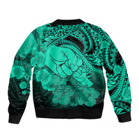 Polynesian Pride Happy Father Day Bomber Jacket I Love You Dad - Polynesian Tribal Green LT9 - Wonder Print Shop