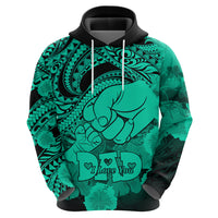 Polynesian Pride Happy Father Day Hoodie I Love You Dad - Polynesian Tribal Green - Wonder Print Shop