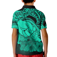 Polynesian Pride Happy Father Day Polo Shirt for Kid I Love You Dad Polynesian Tribal Green - Wonder Print Shop