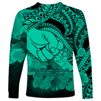 Polynesian Pride Happy Father Day Long Sleeve Shirt I Love You Dad - Polynesian Tribal Green - Wonder Print Shop