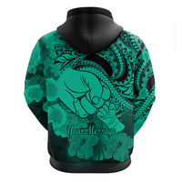 Personalised Polynesian Pride Happy Father Day Hoodie I Love You Dad - Polynesian Tribal Green - Wonder Print Shop